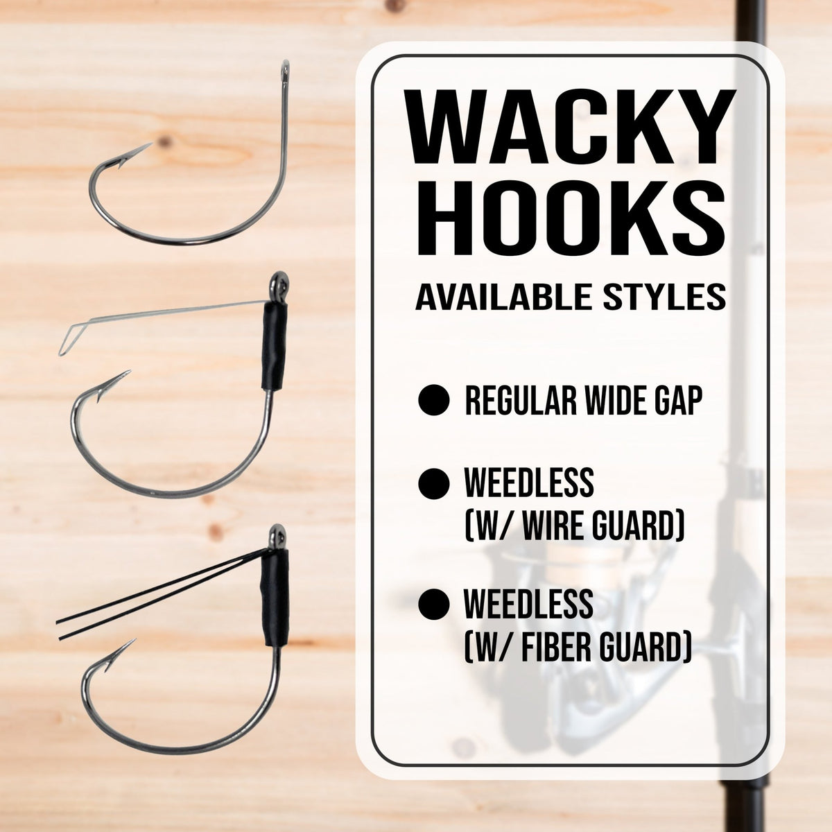Reaction Tackle Wide Gap Wacky Hooks (25 - PACK) - Get Tight Gear