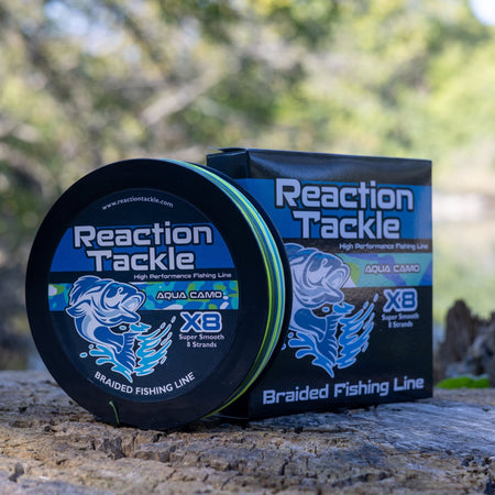 Reaction Tackle X8 Braided Fishing Line - Aqua Camo 8 Strand - Get Tight Gear