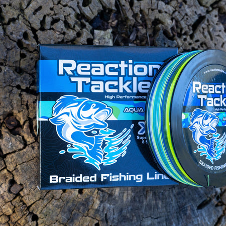Reaction Tackle X8 Braided Fishing Line - Aqua Camo 8 Strand - Get Tight Gear