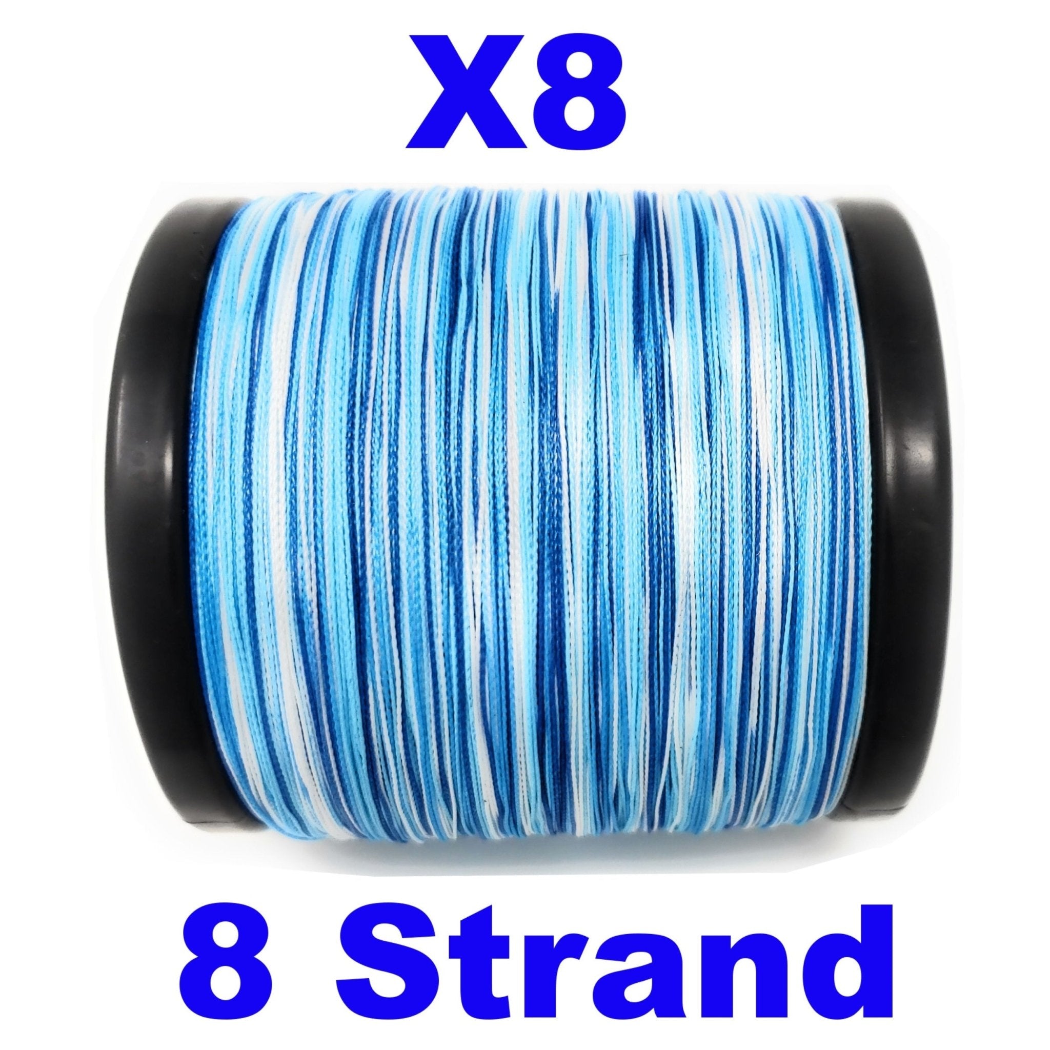 Reaction Tackle X8 Braided Fishing Line - Blue Camo 8 Strand - Get Tight Gear
