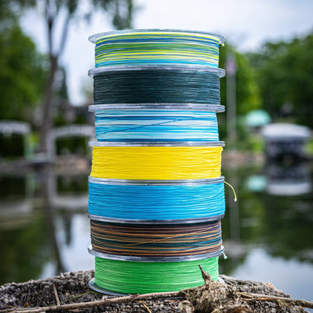 Reaction Tackle X8 Braided Fishing Line - Blue Camo 8 Strand - Get Tight Gear
