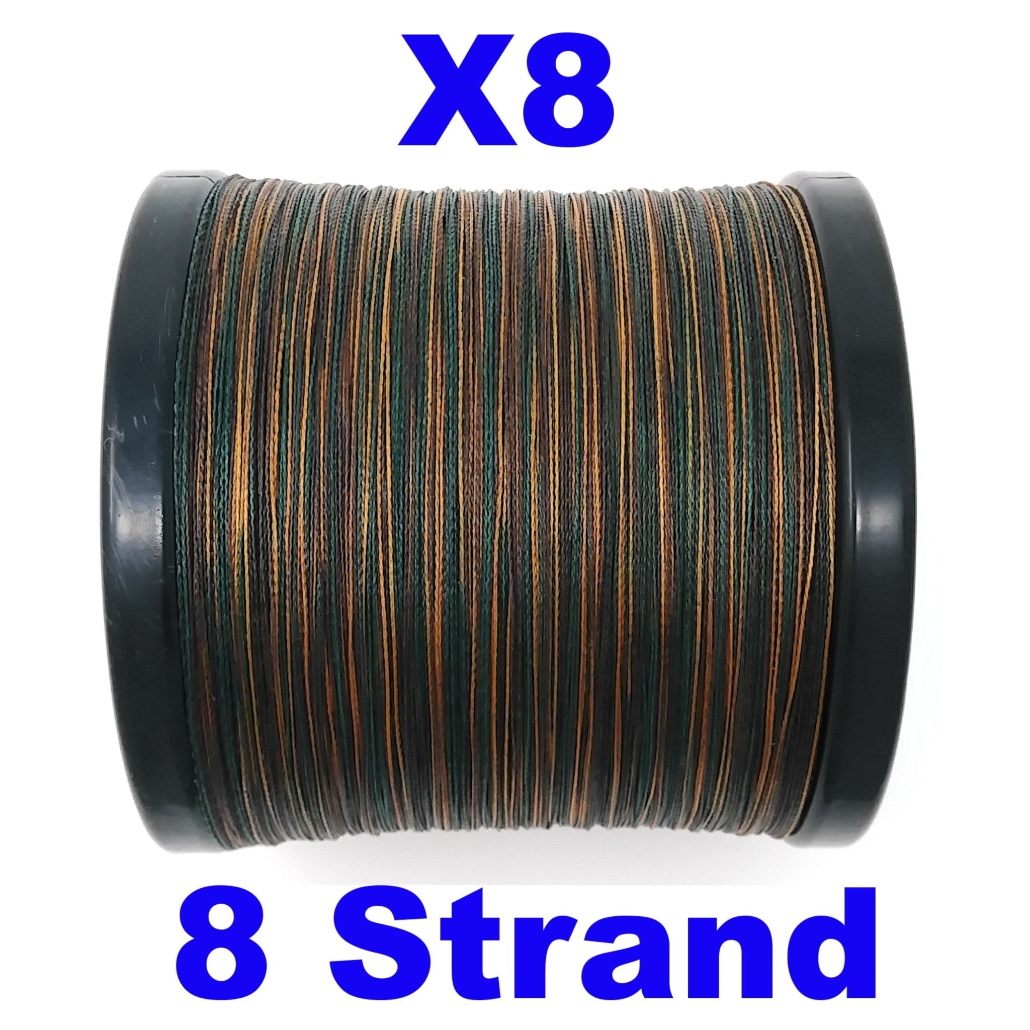 Reaction Tackle X8 Braided Fishing Line - Green Camo 8 Strand - Get Tight Gear