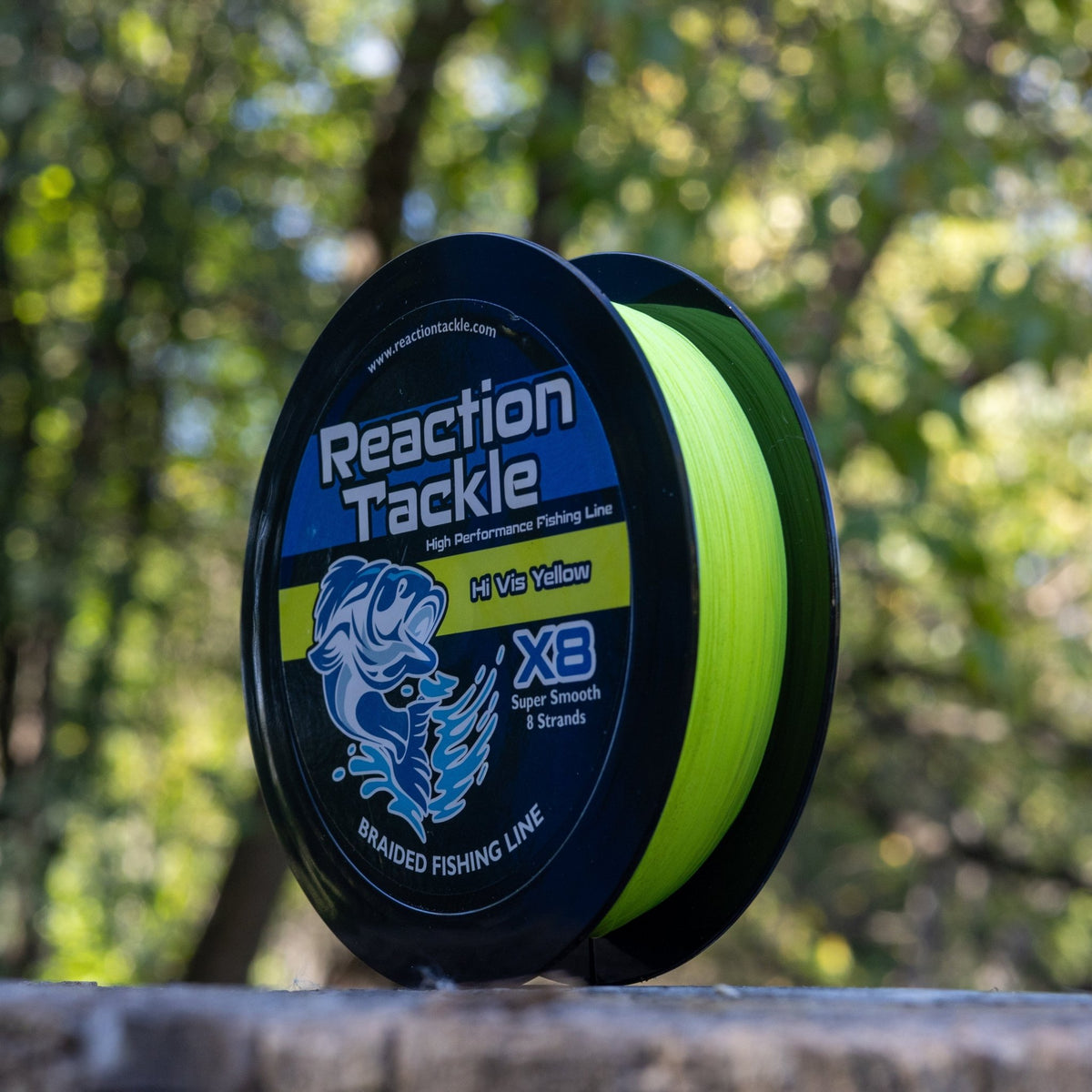 Reaction Tackle X8 Braided Fishing Line - Hi Vis Yellow 8 Strand - Get Tight Gear