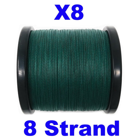 Reaction Tackle X8 Braided Fishing Line - Moss Green 8 Strand - Get Tight Gear