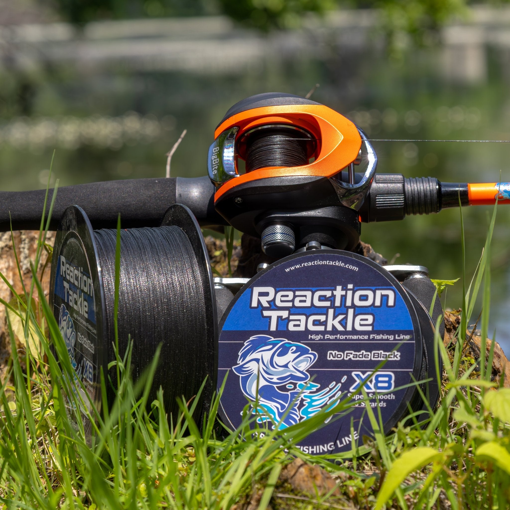 Reaction Tackle X8 Braided Fishing Line - NO FADE Black 8 Strand - NEW - Get Tight Gear