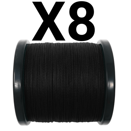 Reaction Tackle X8 Braided Fishing Line - NO FADE Black 8 Strand - NEW - Get Tight Gear