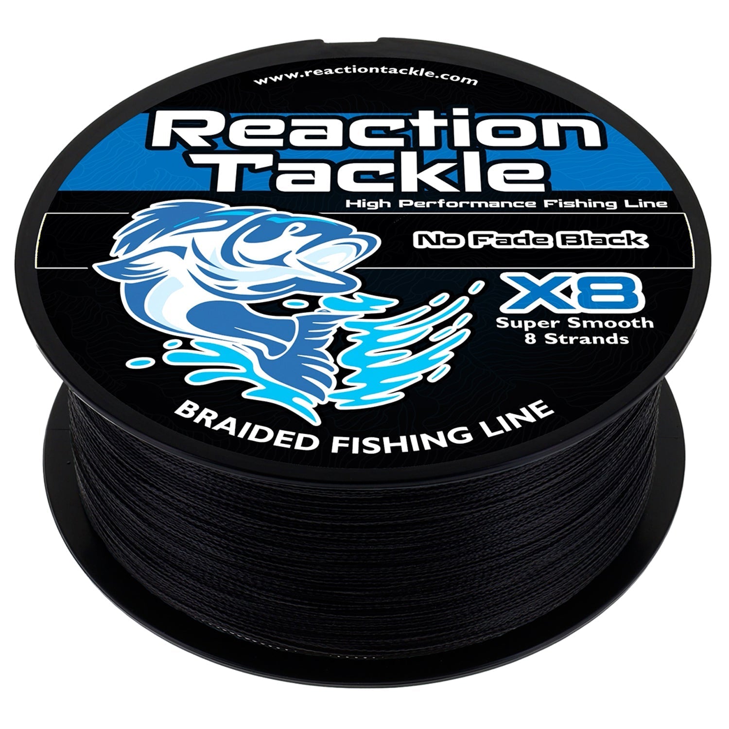Reaction Tackle X8 Braided Fishing Line - NO FADE Black 8 Strand - NEW - Get Tight Gear