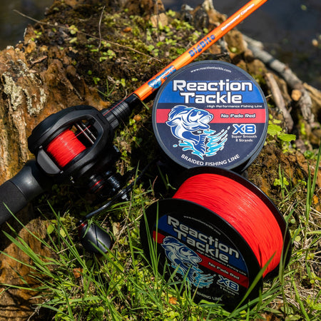 Reaction Tackle X8 Braided Fishing Line - NO FADE Red 8 Strand - NEW - Get Tight Gear