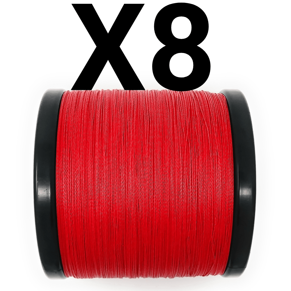 Reaction Tackle X8 Braided Fishing Line - NO FADE Red 8 Strand - NEW - Get Tight Gear