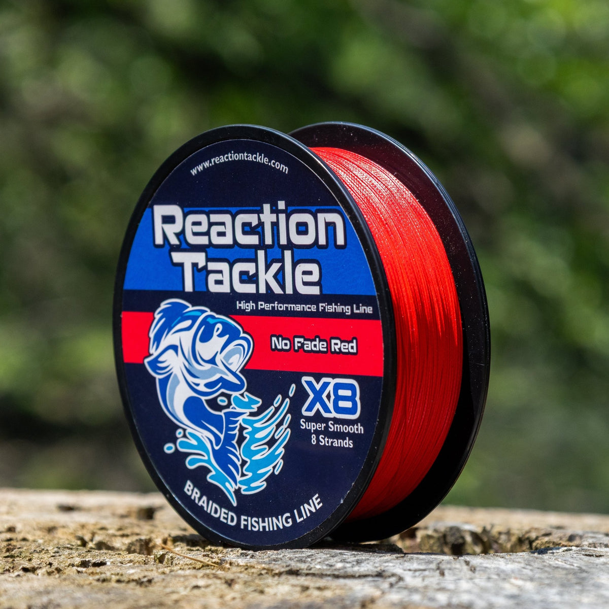 Reaction Tackle X8 Braided Fishing Line - NO FADE Red 8 Strand - NEW - Get Tight Gear