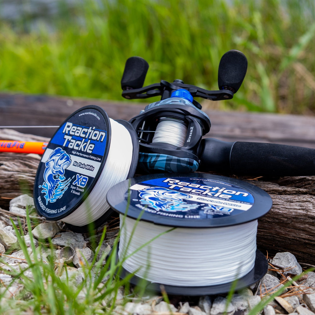 Reaction Tackle X8 Braided Fishing Line - NO FADE White 8 Strand - NEW - Get Tight Gear
