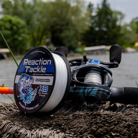 Reaction Tackle X8 Braided Fishing Line - NO FADE White 8 Strand - NEW - Get Tight Gear
