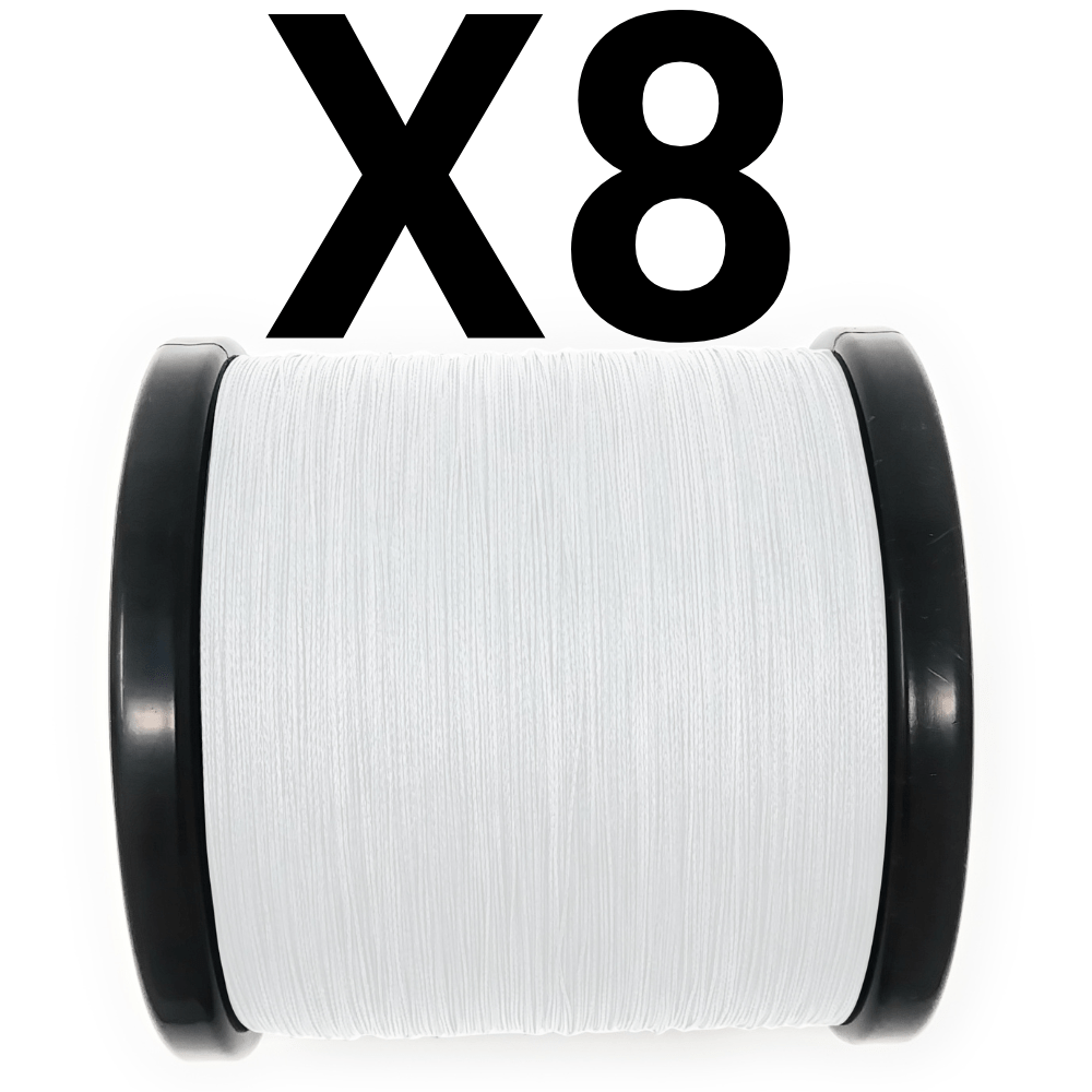 Reaction Tackle X8 Braided Fishing Line - NO FADE White 8 Strand - NEW - Get Tight Gear
