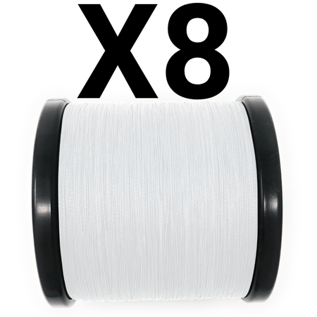 Reaction Tackle X8 Braided Fishing Line - NO FADE White 8 Strand - NEW - Get Tight Gear
