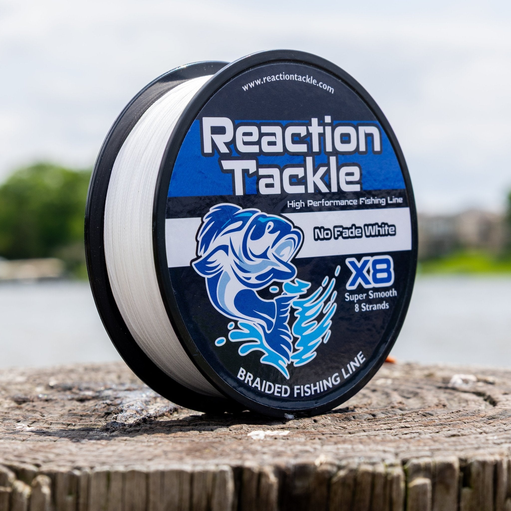 Reaction Tackle X8 Braided Fishing Line - NO FADE White 8 Strand - NEW - Get Tight Gear