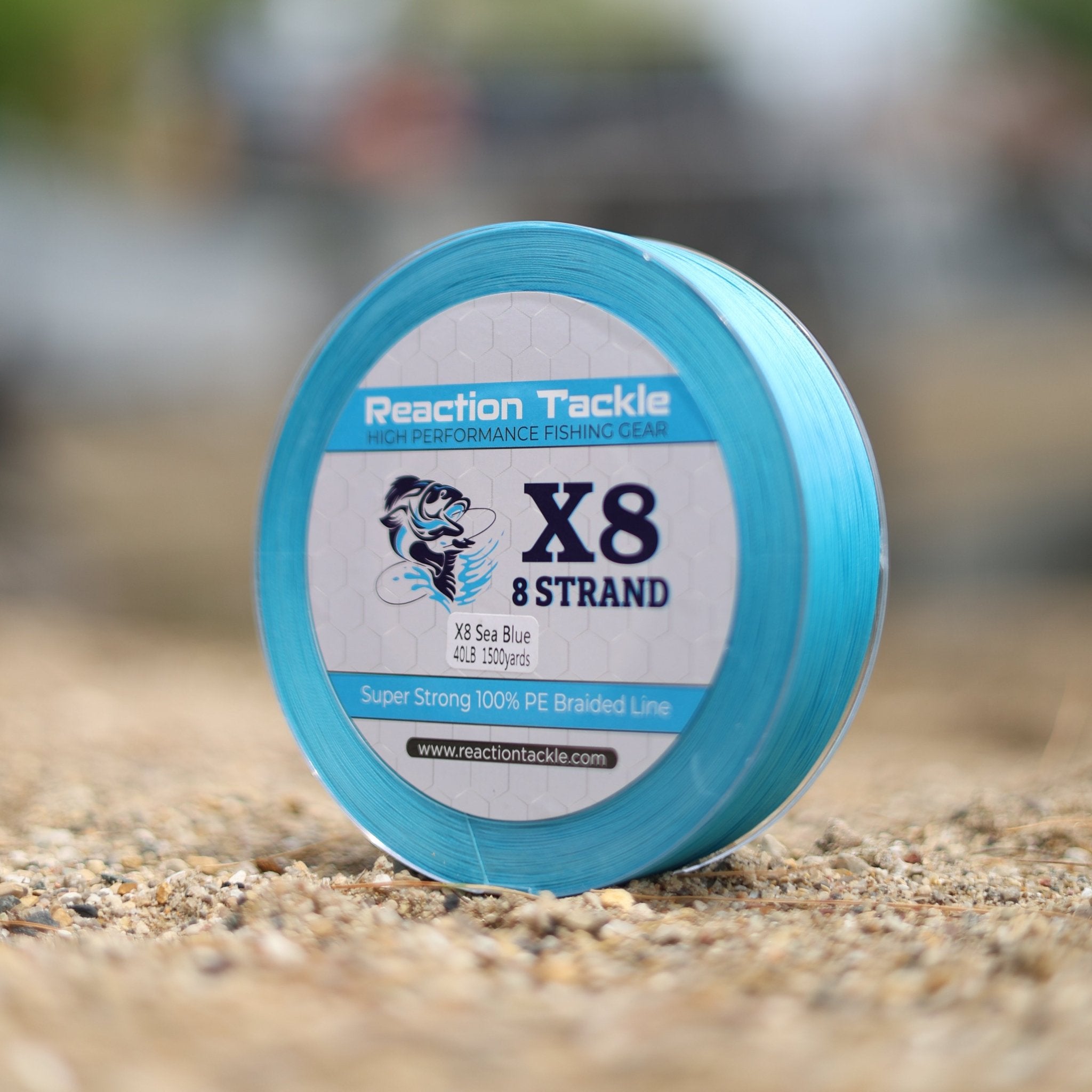 Reaction Tackle X8 Braided Fishing Line - Sea Blue 8 Strand - Get Tight Gear