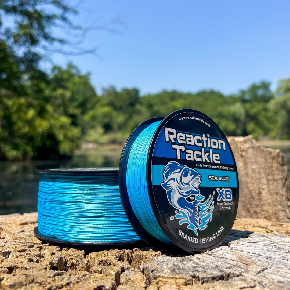 Reaction Tackle X8 Braided Fishing Line - Sea Blue 8 Strand - Get Tight Gear
