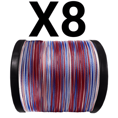 Reaction Tackle X8 Braided Fishing Line - USA Camo 8 Strand - NEW - Get Tight Gear