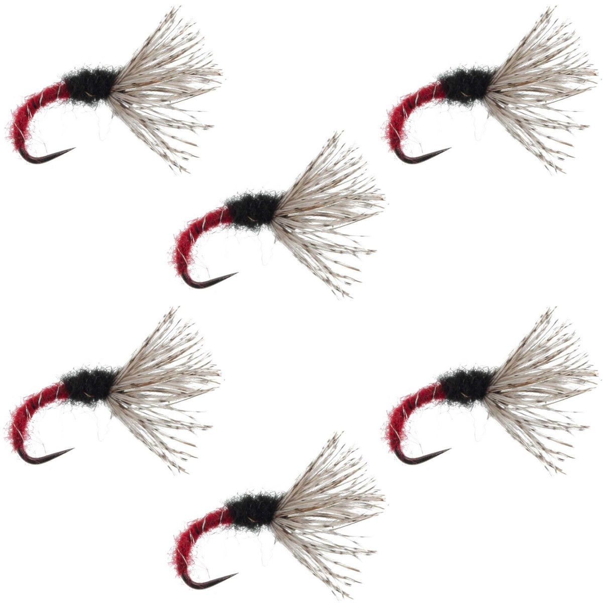 Red Zebra Sakasa Kebari - 6 Tenkara Flies - Size 16 - Get Tight Gear