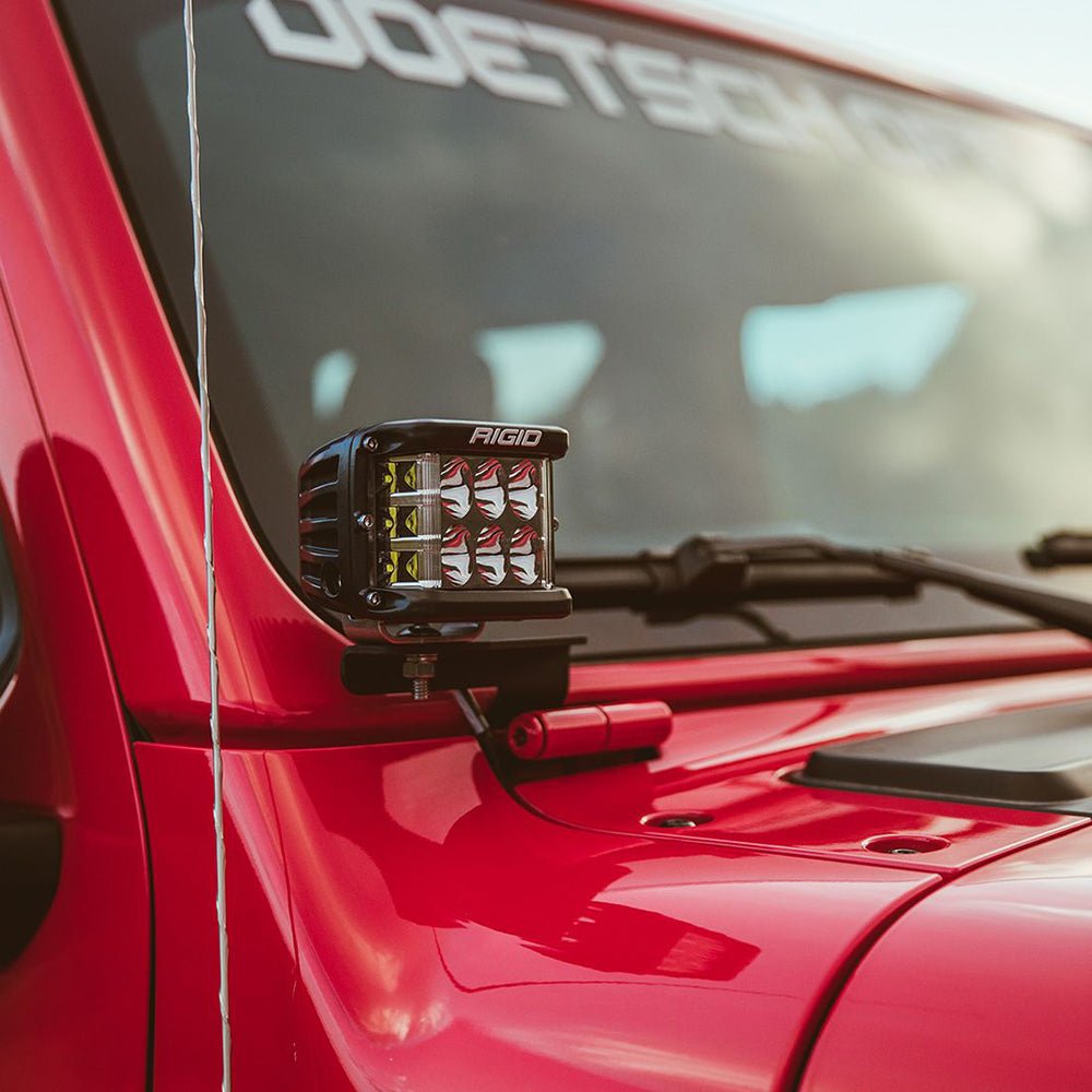 RIGID Industries 2018 Jeep Wrangler JL A - Pillar Mount f/2 D - Series, D - SS, SR - M or Ignite Lights - Get Tight Gear