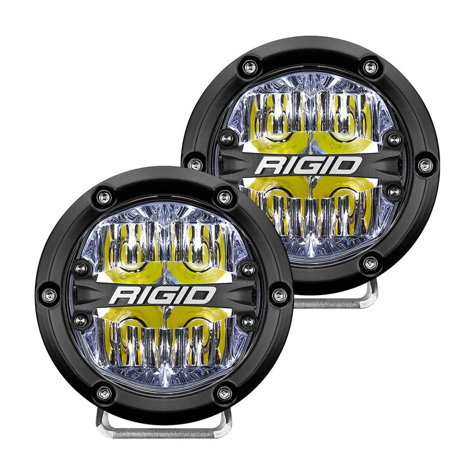 RIGID Industries 360 - Series 4" LED Off - Road Fog Light Drive Beam w/White Backlight - Black Housing - Get Tight Gear