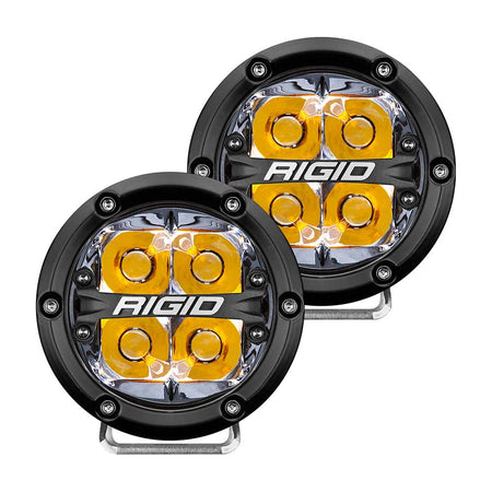 RIGID Industries 360 - Series 4" LED Off - Road Spot Beam w/Amber Backlight - Black Housing - Get Tight Gear