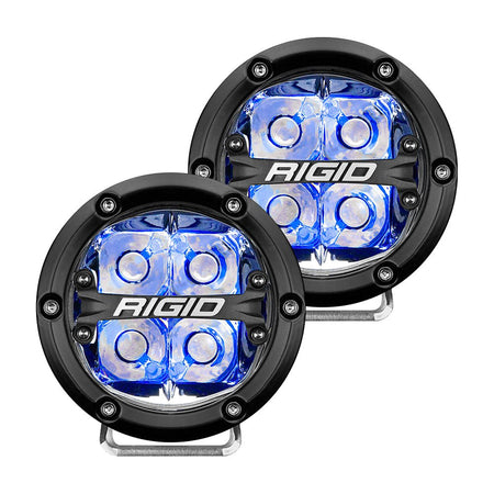 RIGID Industries 360 - Series 4" LED Off - Road Spot Beam w/Blue Backlight - Black Housing - Get Tight Gear