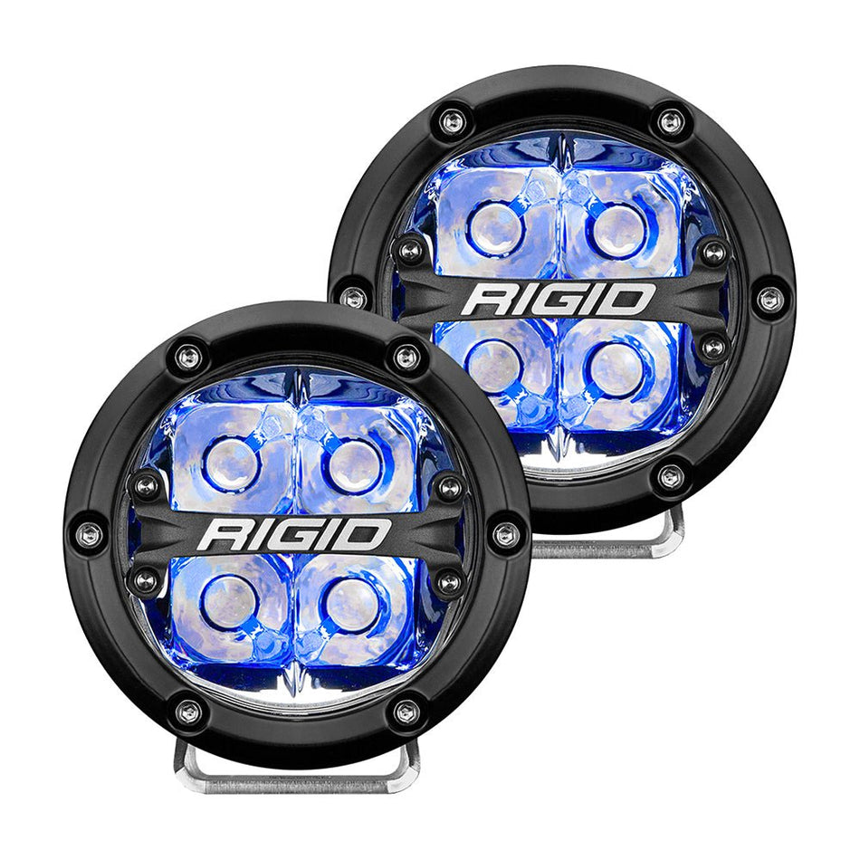 RIGID Industries 360 - Series 4" LED Off - Road Spot Beam w/Blue Backlight - Black Housing - Get Tight Gear