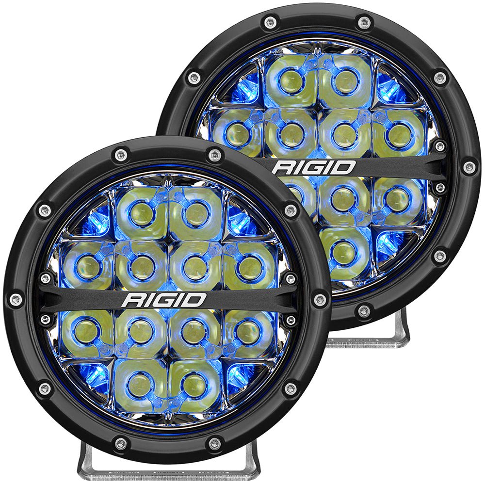 RIGID Industries 360 - Series 6" LED Off - Road Fog Light Drive Beam w/Blue Backlight - Black Housing - Get Tight Gear