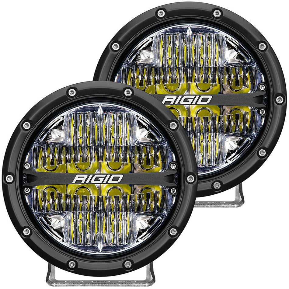 RIGID Industries 360 - Series 6" LED Off - Road Fog Light Drive Beam w/White Backlight - Black Housing - Get Tight Gear
