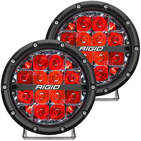 RIGID Industries 360 - Series 6" LED Off - Road Fog Light Spot Beam w/Red Backlight - Black Housing - Get Tight Gear