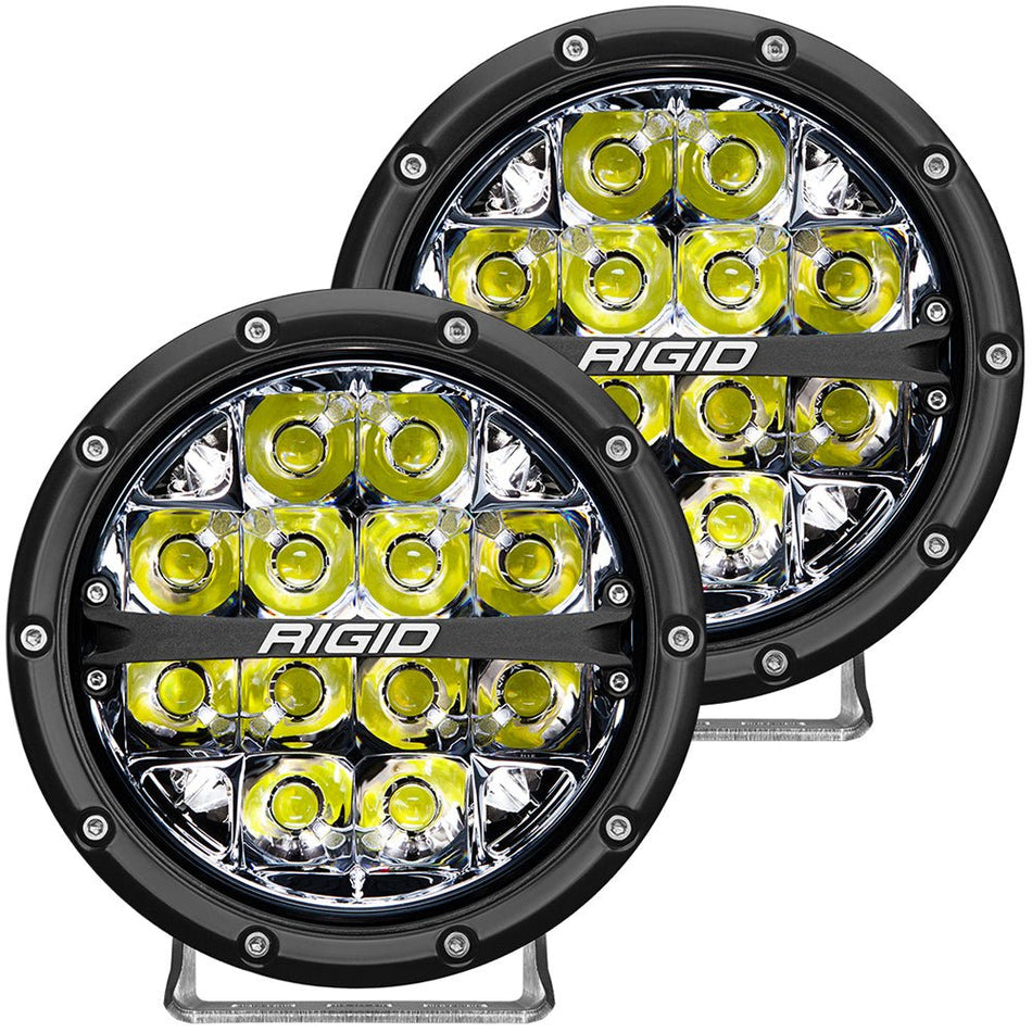 RIGID Industries 360 - Series 6" LED Off - Road Fog Light Spot Beam w/White Backlight - Black Housing - Get Tight Gear