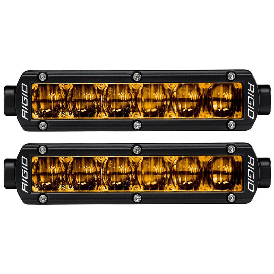 RIGID Industries 6" SR - Series SAE Compliant Fog Light - Black w/Yellow Light - Get Tight Gear