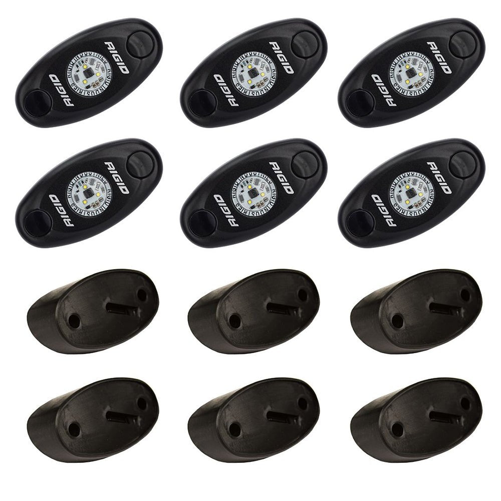 RIGID Industries A - Series Rock Light Kit - 6 Red Lights - Black - Get Tight Gear