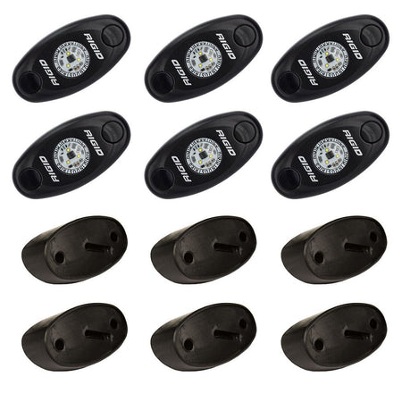 RIGID Industries A - Series Rock Light Kit - 6 Red Lights - Black - Get Tight Gear