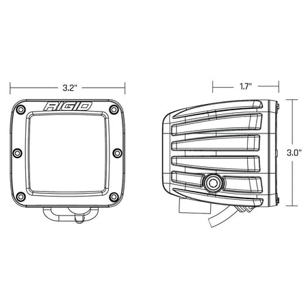 RIGID Industries D - Series LED SAE Fog Beam - Yellow/White - Set of 2 - Get Tight Gear