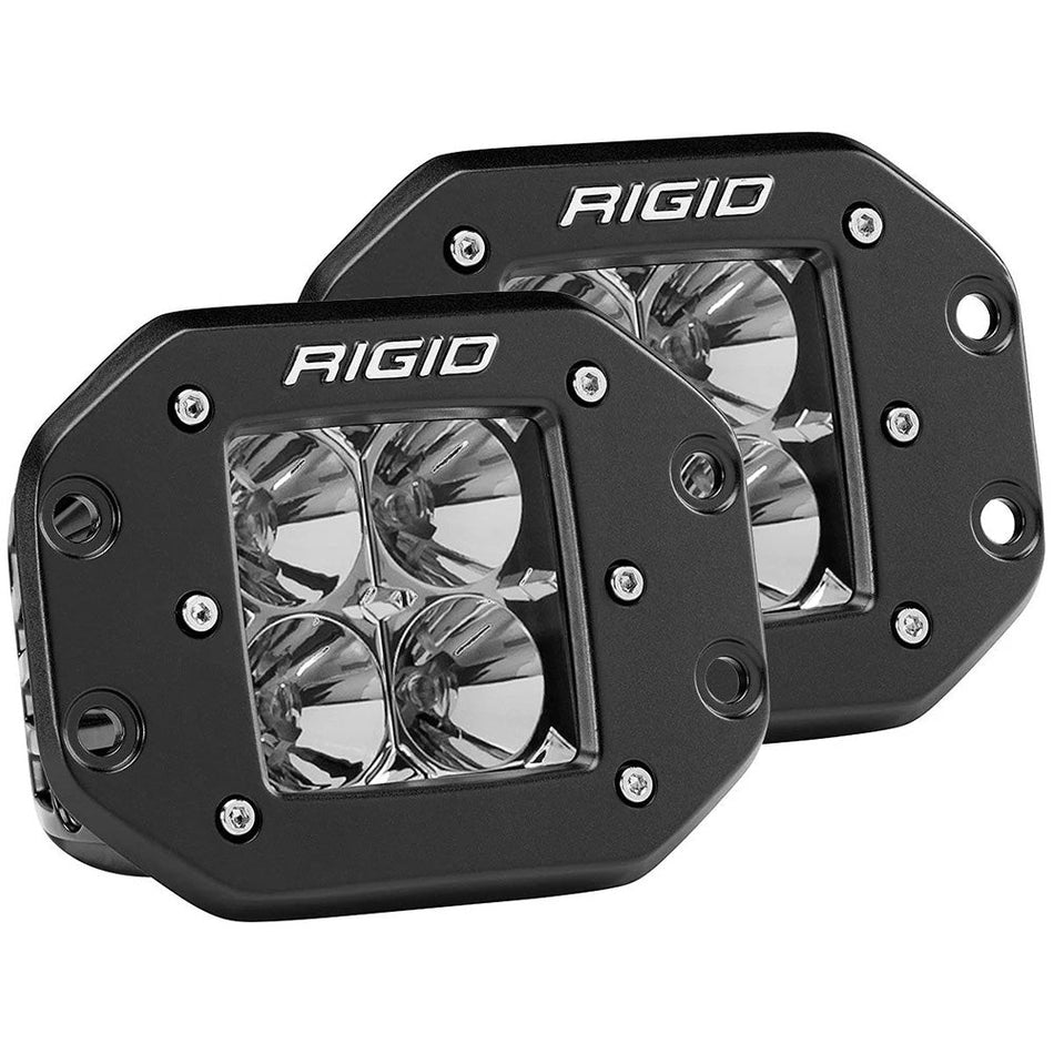 RIGID Industries D - Series PRO Flood Flush Mount Black Light - Pair - Get Tight Gear