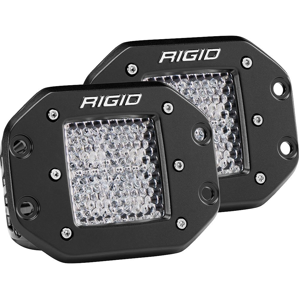 RIGID Industries D - Series PRO - Flush Mount - Diffused - Pair - Black - Get Tight Gear