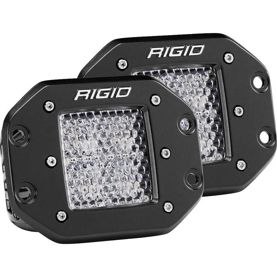RIGID Industries D - Series PRO - Flush Mount - Diffused - Pair - Black - Get Tight Gear