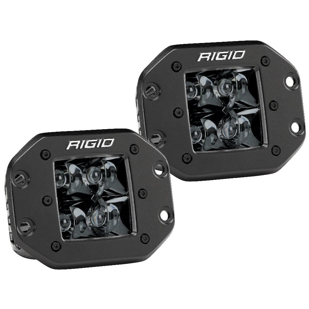 RIGID Industries D - Series PRO Flush Mount - Spot LED - Midnight Edition - Pair - Black - Get Tight Gear