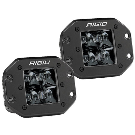RIGID Industries D - Series PRO Flush Mount - Spot LED - Midnight Edition - Pair - Black - Get Tight Gear