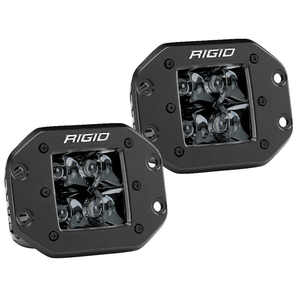 RIGID Industries D - Series PRO Flush Mount - Spot LED - Midnight Edition - Pair - Black - Get Tight Gear