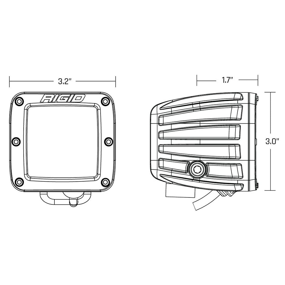 RIGID Industries D - Series Spot w/Amber Pro Lens - Pair - Get Tight Gear