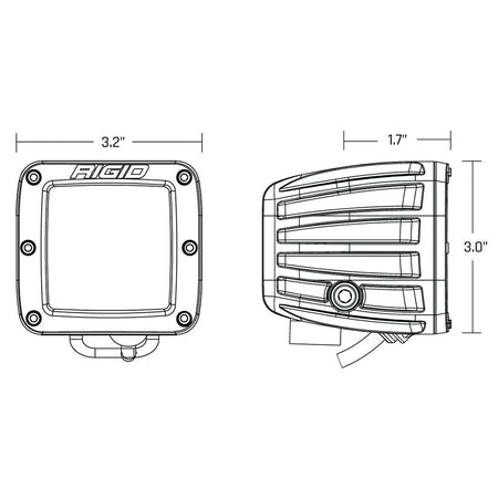 RIGID Industries D - Series Spot w/Amber Pro Lens - Pair - Get Tight Gear