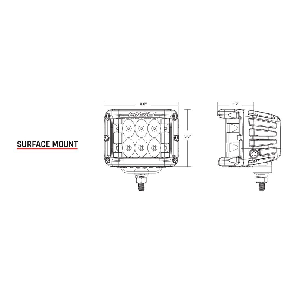 RIGID Industries D - SS PRO Flood LED Surface Mount - Pair - White - Get Tight Gear