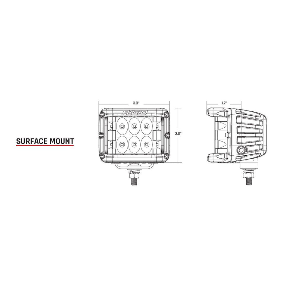 RIGID Industries D - SS Series PRO Flood LED Surface Mount - Pair - Black - Get Tight Gear