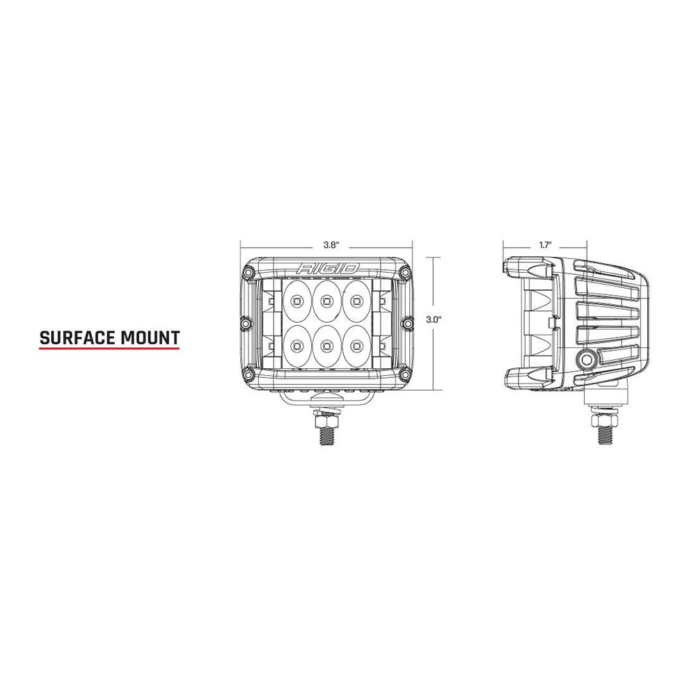 RIGID Industries D - SS Series PRO Spot LED Surface Mount - Pair - White - Get Tight Gear