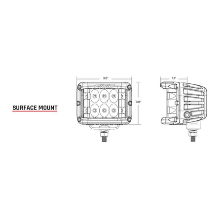 RIGID Industries D - SS Series PRO Spot LED Surface Mount - Pair - White - Get Tight Gear