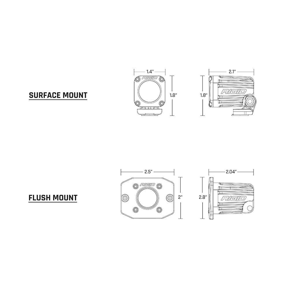 RIGID Industries Ignite Flush Mount Flood - Black - Get Tight Gear