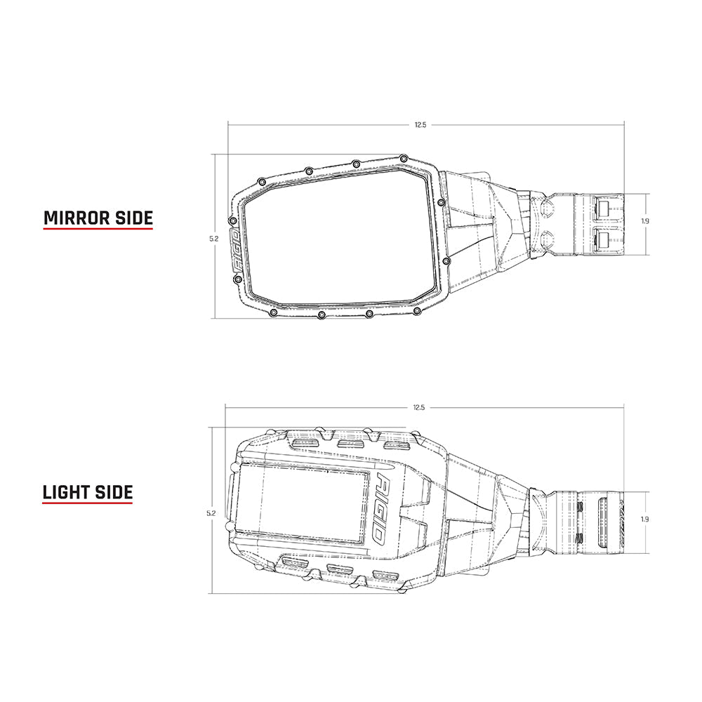 RIGID Industries Reflect Mirror Light - Black (Pair) - Get Tight Gear